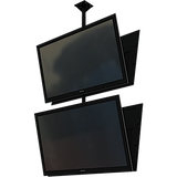 Dual back to back screen ceiling mounted monitor system with VESA mounting interface for 32" to 55"+ displays