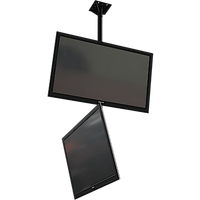 Dual screen ceiling mounted monitor system with VESA mounting interface for 32" to 55"+ displays