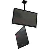 Dual screen ceiling mounted monitor system with VESA mounting interface for 32" to 55"+ displays