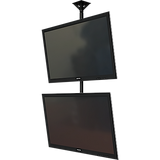 Dual screen ceiling mounted monitor system with Universal mounting interface for 37-65"+ displays.