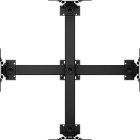 Ceiling mounted Quad display system for 32" to 55"+ monitors, includes a VESA mounting interface