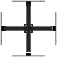 Ceiling mounted Quad display system for 37" to 63"+ monitors, includes a Universal mounting interface