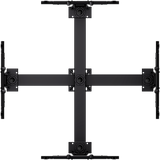 Ceiling mounted Quad display system for 37" to 65"+ monitors, includes a Universal mounting interface (??)