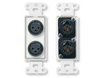 D-XLR2F Dual XLR 3-pin Female Jacks on Decora&#174; Wall Plate - Solder type