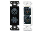 DB-XLR2F Dual XLR 3-pin Female Jacks on Decora&#174; Wall Plate - Solder type