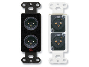 DB-XLR2M Dual XLR 3-pin Male Jacks on Decora&#174; Wall Plate - Solder type