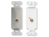 DS-PHN1 Single RCA Jack on Decora&#174; Wall Plate - Solder type - Stainless steel