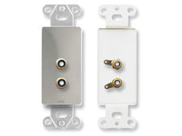 DS-PHN2 Dual RCA Jacks on Decora&#174; Wall Plate - Solder type - Stainless steel