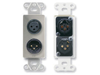 DS-XLR2 XLR 3-pin Female &amp; 3-pin Male on Decora&#174; Wall Plate - Solder type - Stainless steel