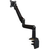 Dual link desktop arm with through-hole base