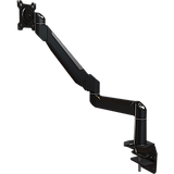 Dual link desktop arm with flat-mounting base