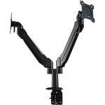 Dual monitor single link desktop arm system with edge clamp-mounting base