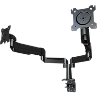 Dual link dual monitor desktop arm with edge clamp-mounting base