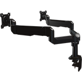 Dual link dual monitor desktop arm system with pole-mounting base