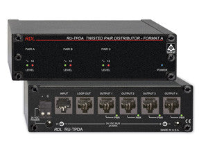 RU-TPDA Active Distributor - Twisted Pair Format-A - RDL Format-A input to Four outputs