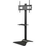 Floor stand with metal shelf for 37" to 63"+ screens