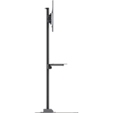 Floor stand with metal shelf for 37" to 63"+ screens