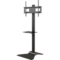 Floor stand with metal shelf for 37" to 63"+ screens + displays