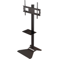 Floor stand with metal shelf for 37" to 63"+ screens + displays