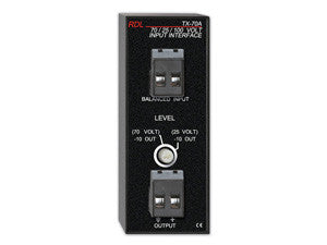 TX-70A 25 V, 70 V, 100 V Speaker Level Input Interface - Unbalanced line output