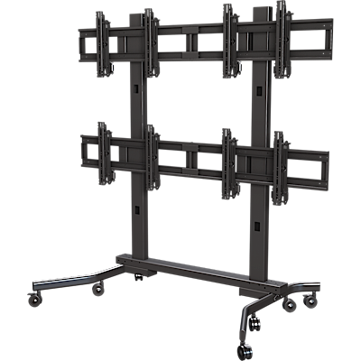 Multi-display 2x2 cart for 37" to 63"+ displays